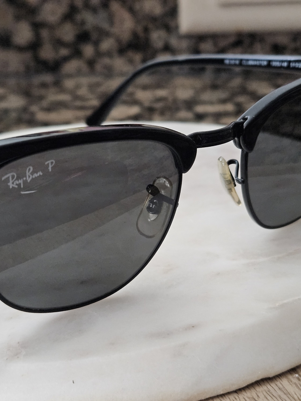 Ray-Ban Polarized Clubmaster Sunglasses in Black